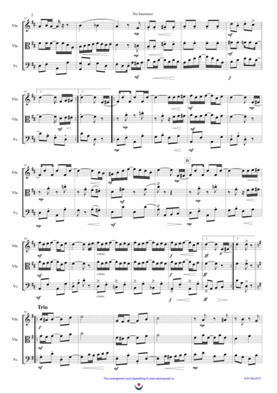 The Entertainer String Trio scores gallery preview page 2