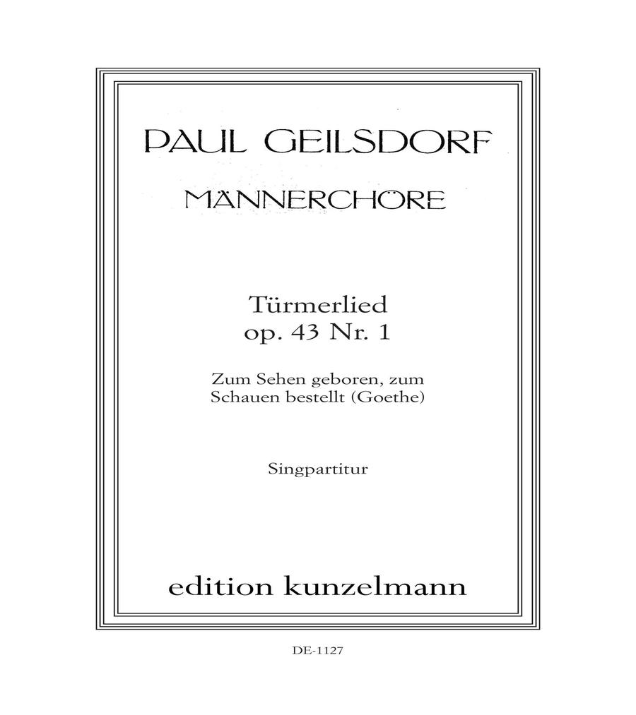 Türmerlied (Song of the tower guards) Men's Choir scores gallery preview page 1