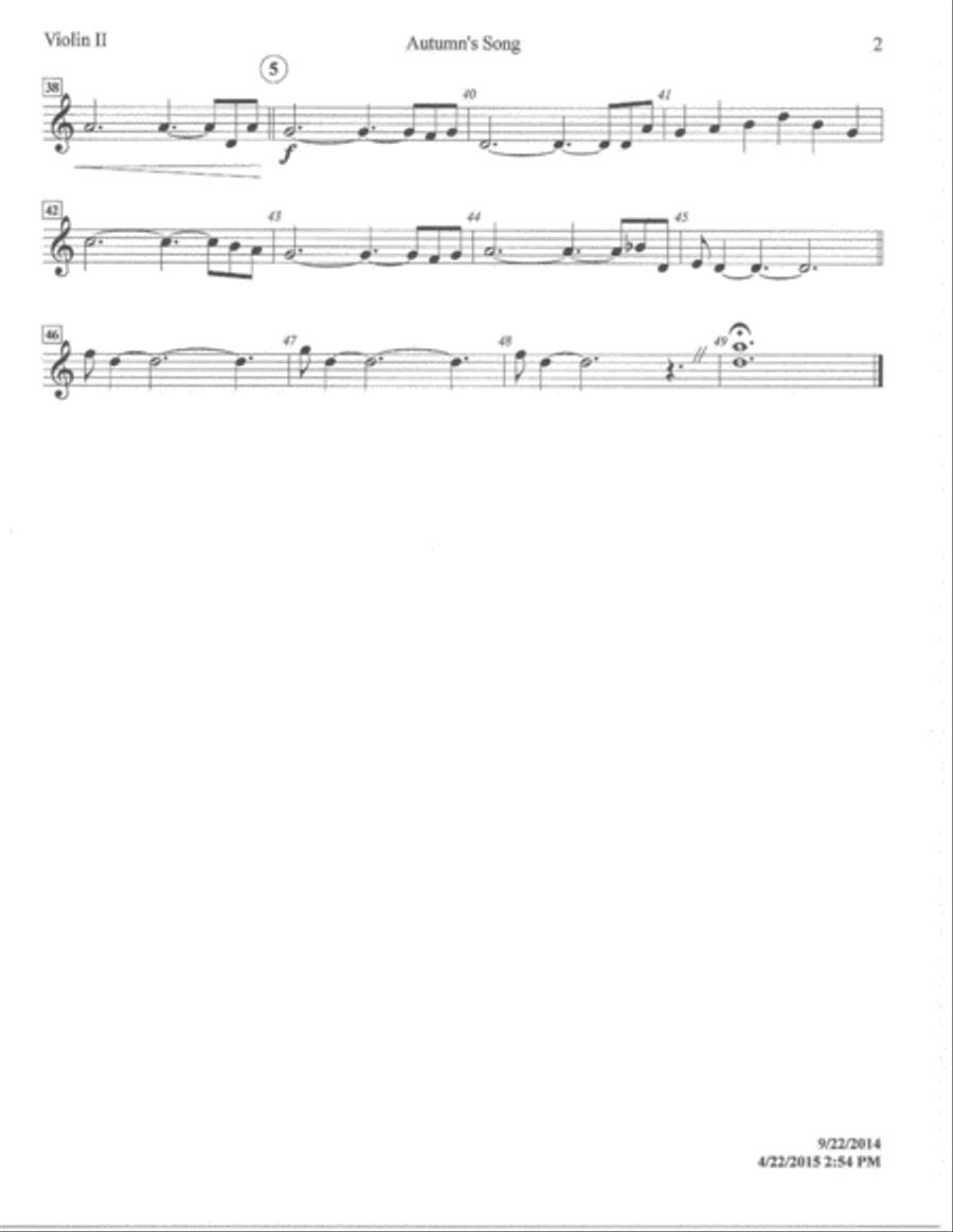 Autumn's Song, Op. 25 - Parts String Quartet scores gallery preview page 5
