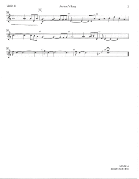 Autumn's Song, Op. 25 - Parts