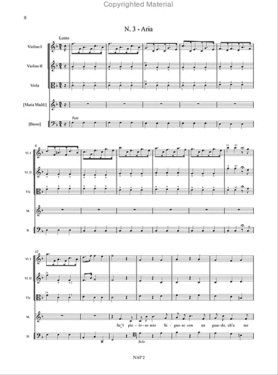 Oratorio di Maria dolorata (Napoli, ca. 1723) for 5 Voices, Choir and Instruments. Critical Edition Choir scores gallery preview page 6