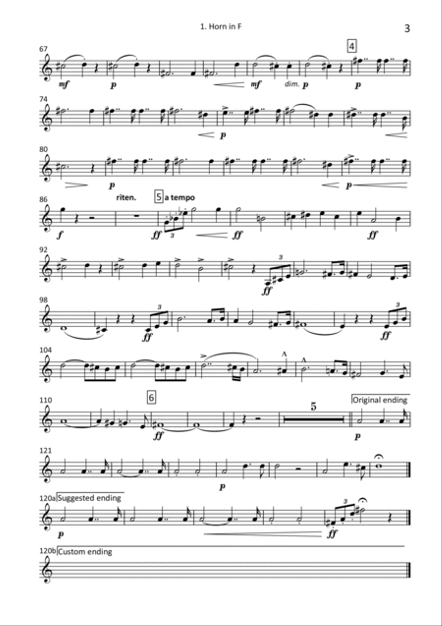 Lohengrin Prelude to Act 3 - transposed horn parts (1-4) Horn Solo scores gallery preview page 2