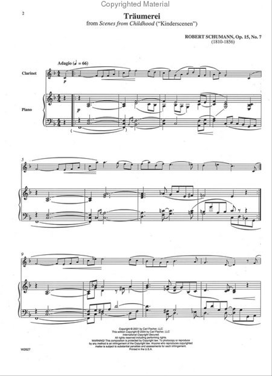 Träumerei B-Flat Clarinet scores gallery preview page 2