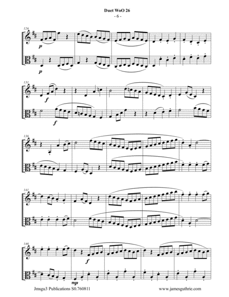 Beethoven: Duet WoO 26 for Violin & Viola image number null