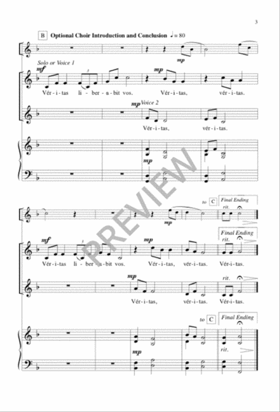 The Truth Will Set You Free Unison Choir scores gallery preview page 3
