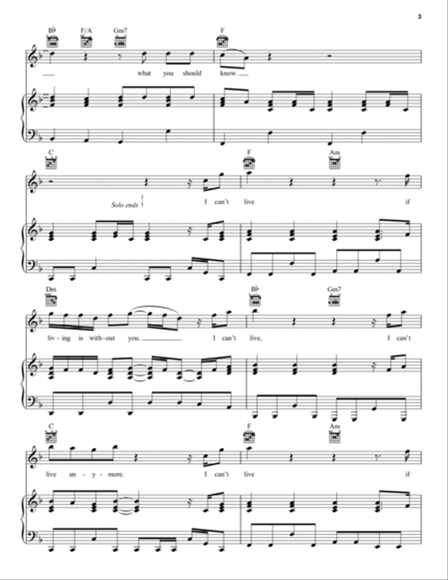 Without You Without You Piano, Vocal, Guitar scores gallery preview page 3