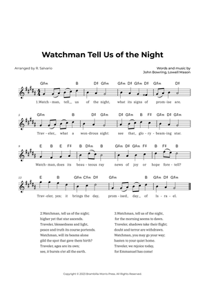 Watchman Tell Us of the Night (Key of G-Sharp Minor)