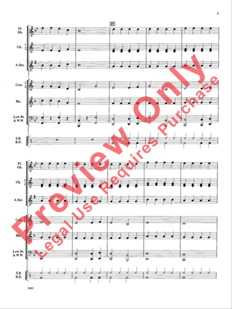 A Christmas Sleigh Ride Concert Band scores gallery preview page 6