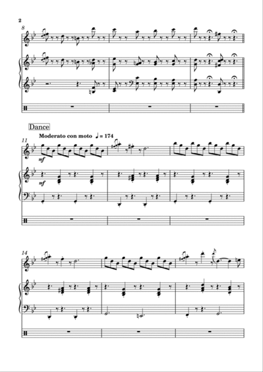 CLOG DANCE arranged for flute and piano Flute Solo scores gallery preview page 2