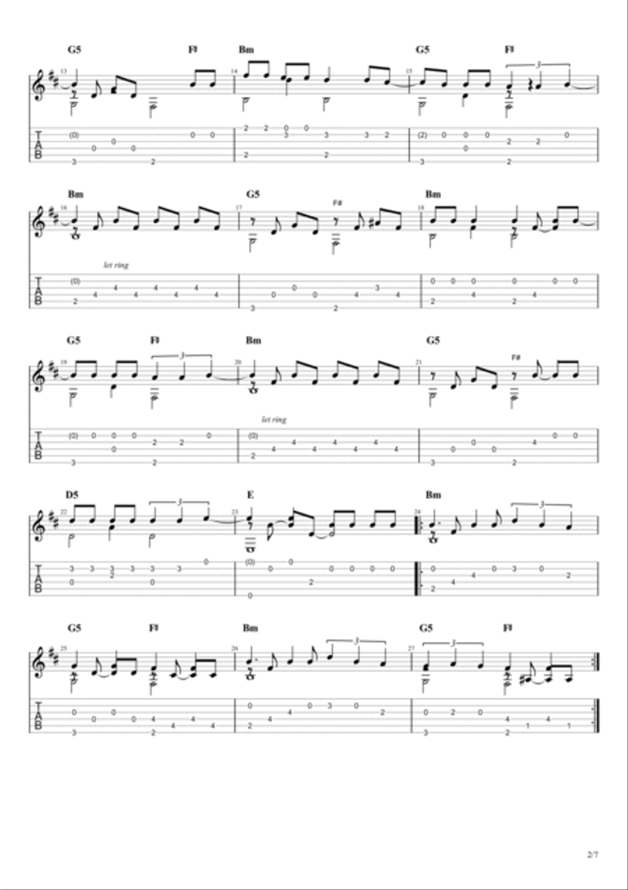 Seven Nation Army Guitar Tablature scores gallery preview page 2