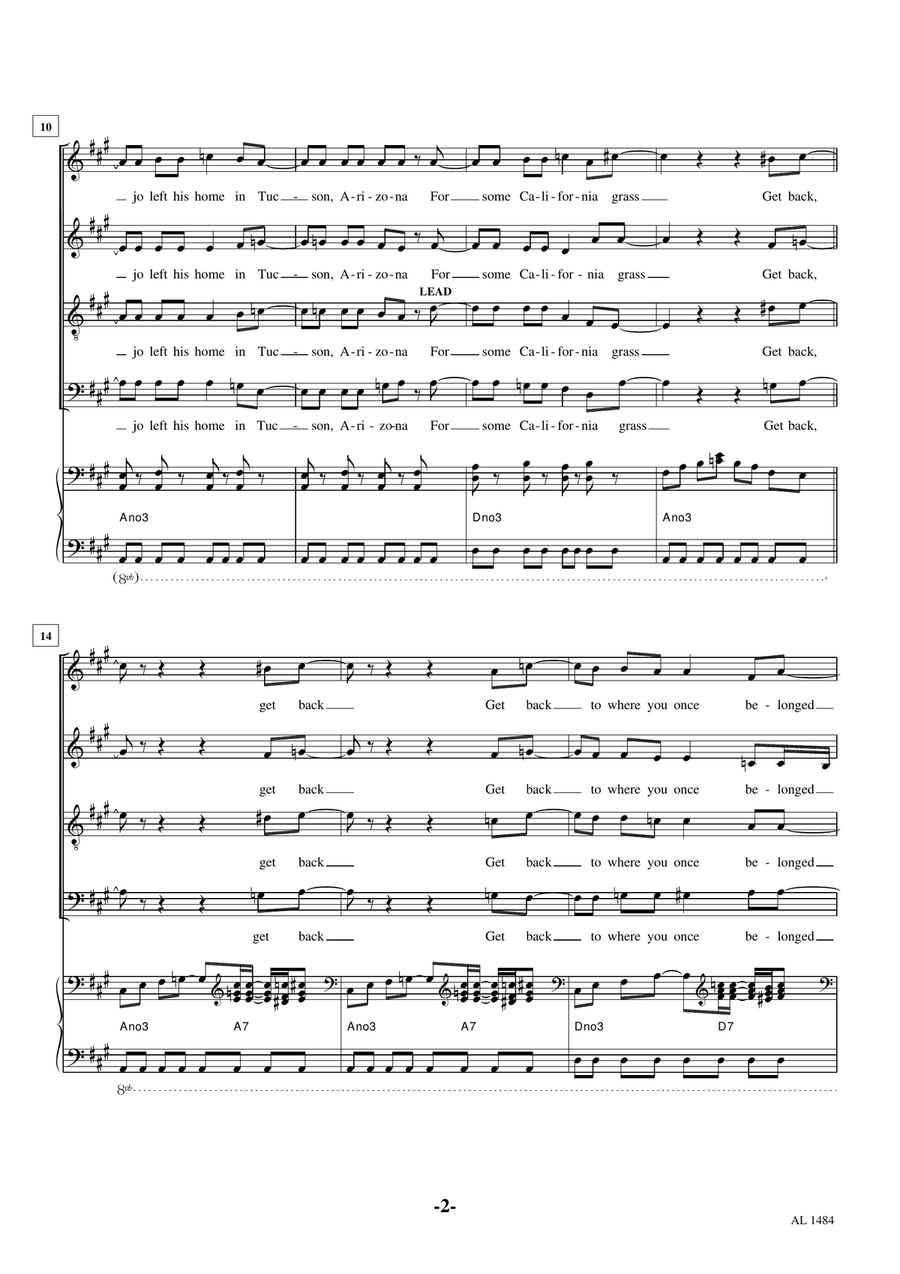 Get Back 4-Part scores gallery preview page 2