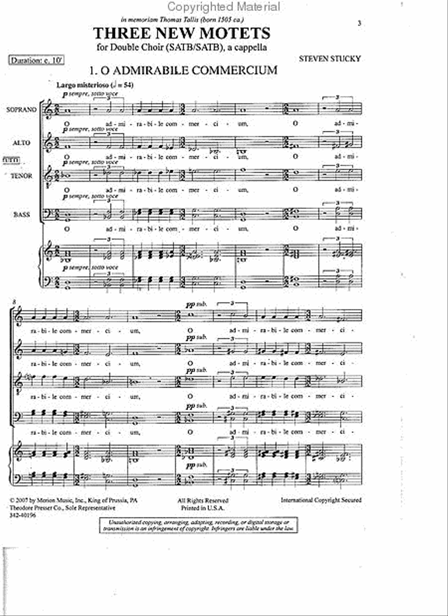Three New Motets SSAATTBB scores gallery preview page 2