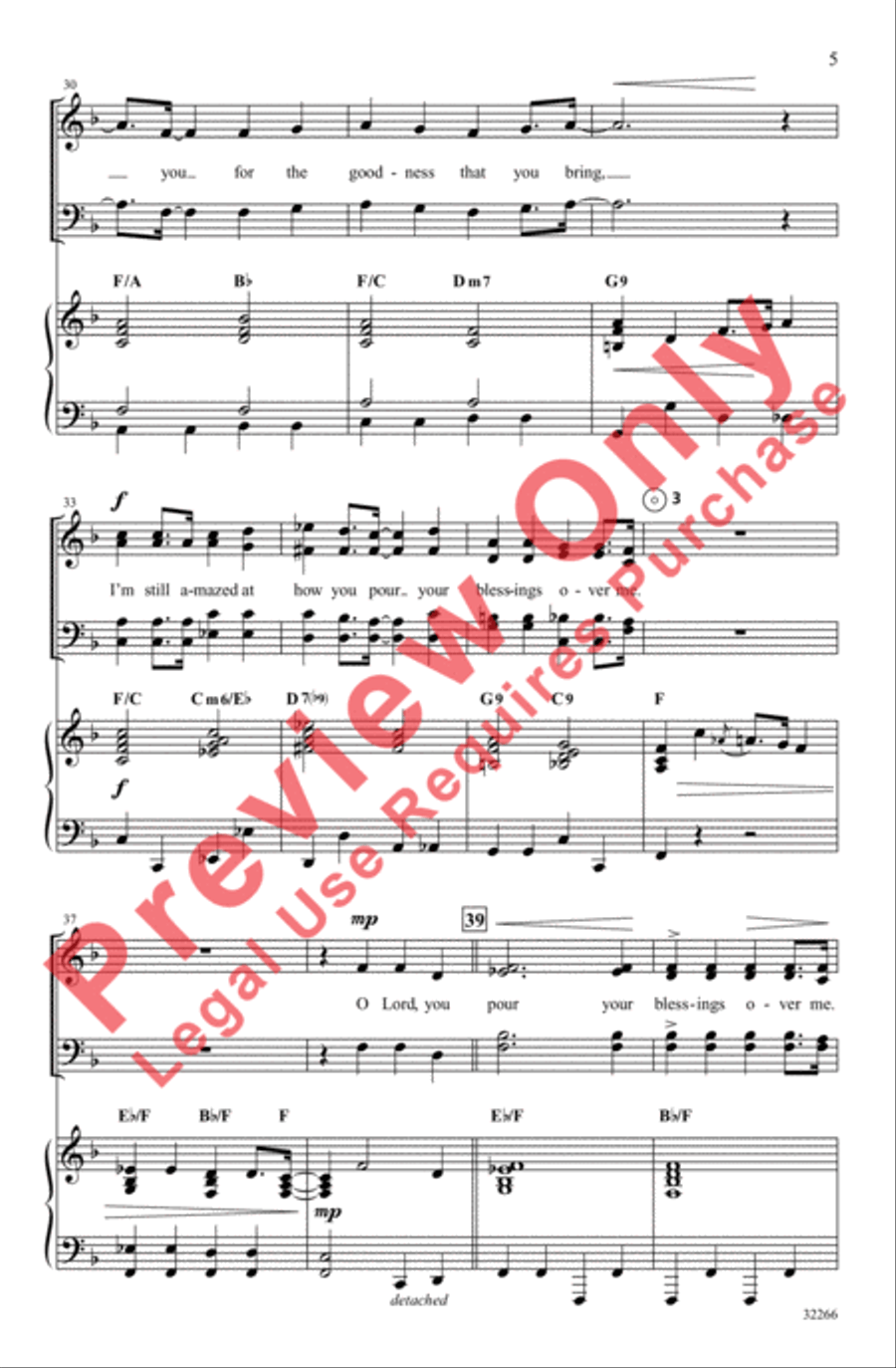 Blessings Over Me Blessings Over Me 4-Part scores gallery preview page 5