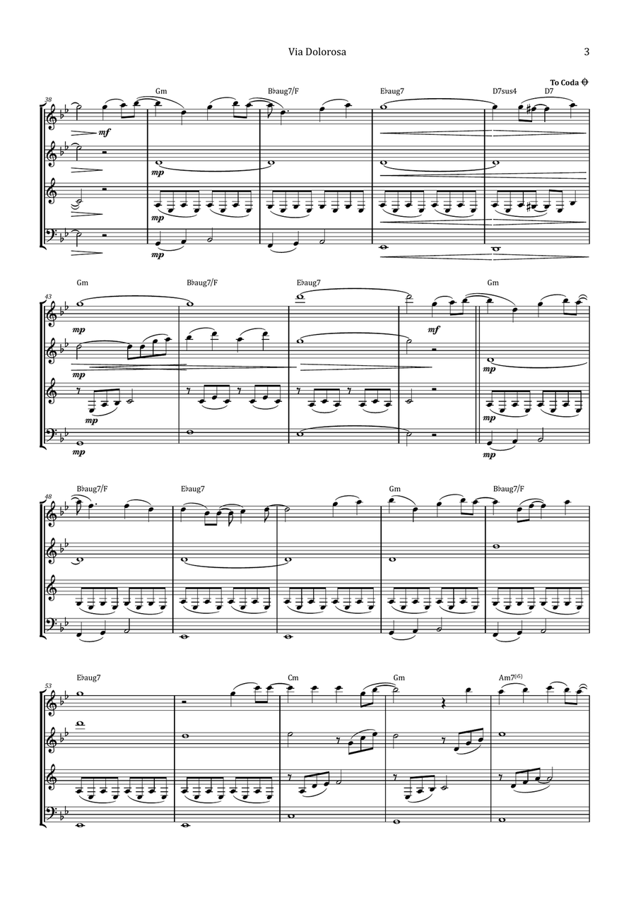 Via Dolorosa Woodwind Quartet scores gallery preview page 3