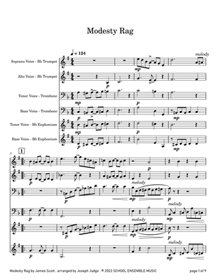 Modesty Rag by James Scott for Brass Quartet in Schools