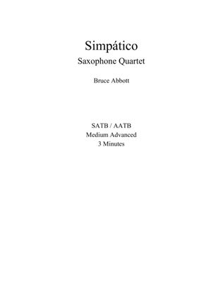 Book cover for Simpático (Saxophone Quartet)
