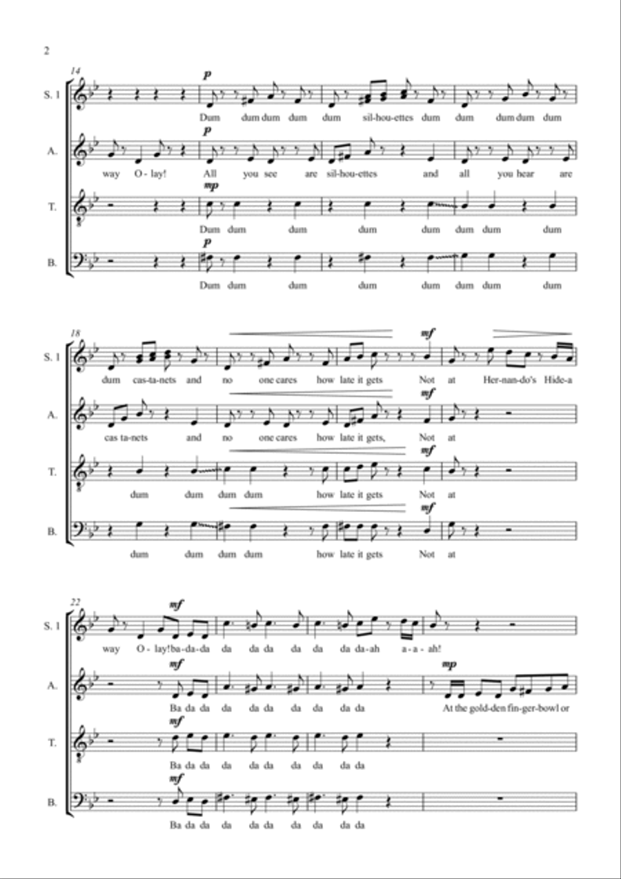 Hernando's Hideaway 4-Part scores gallery preview page 2