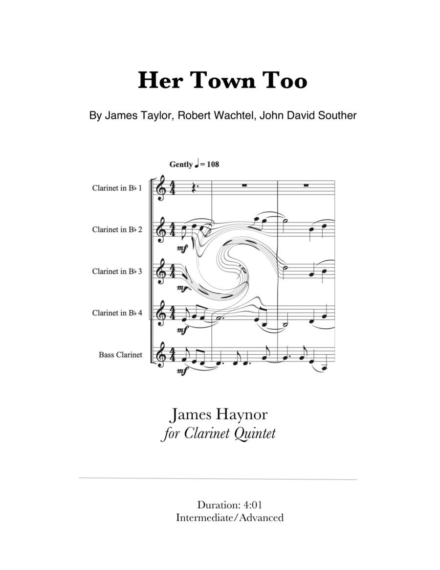 Her Town Too Clarinet Quintet scores gallery preview page 1