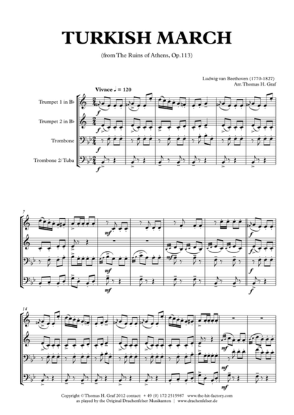 Turkish March - Beethoven - Brass Quartet image number null