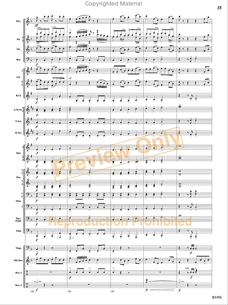 Overture to a Winter Celebration Concert Band scores gallery preview page 34