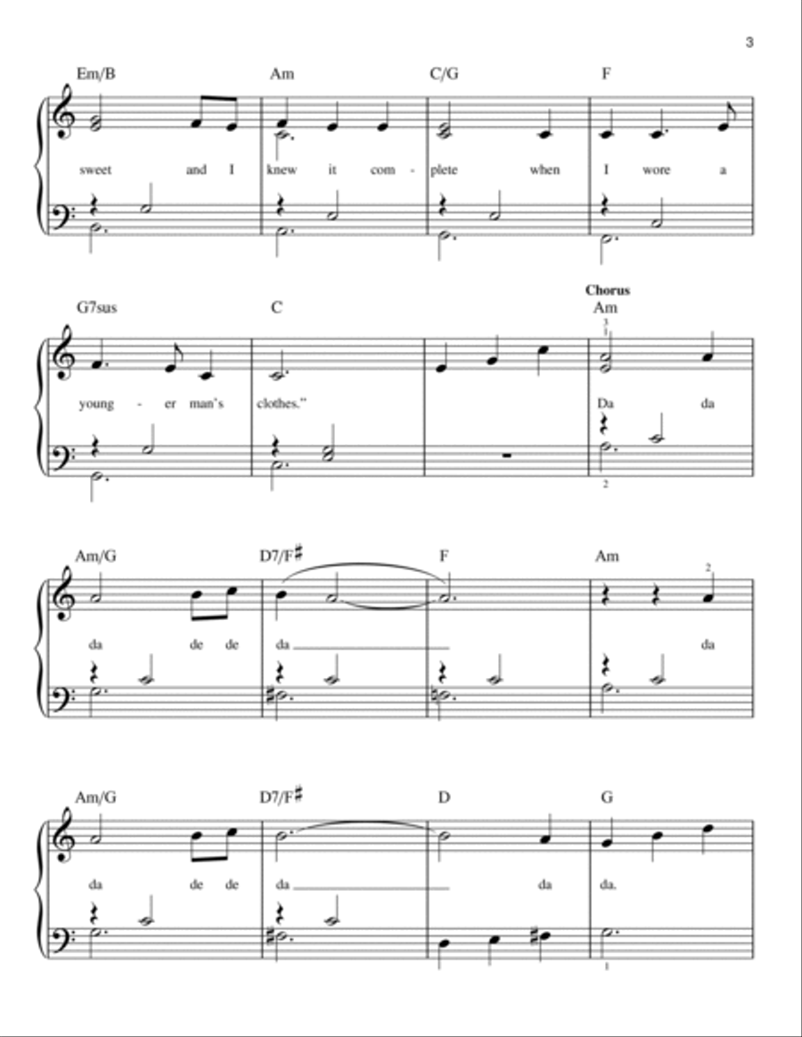 Piano Man Easy Piano scores gallery preview page 3