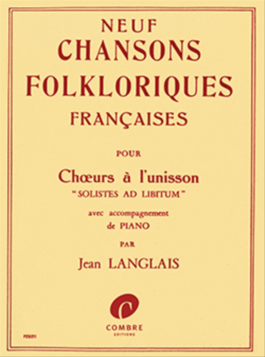 Chansons folkloriques francaises (9) Unison Choir scores gallery preview page 1