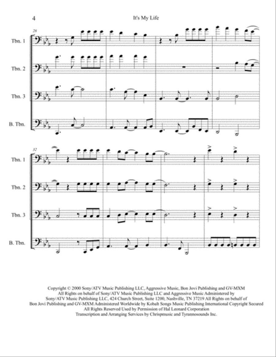 It's My Life Brass Ensemble scores gallery preview page 5