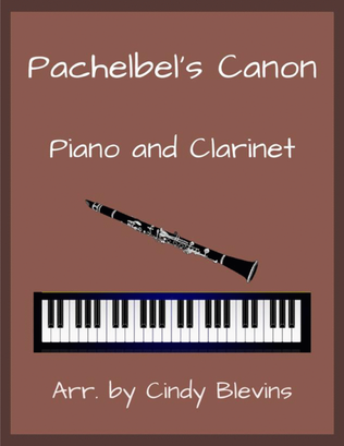 Book cover for Pachelbel's Canon in D (in G), for Piano and Clarinet