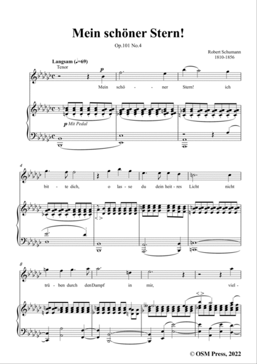 Schumann-Mein schoner Stern!,Op.101 No.4,in G flat Major Voice scores gallery preview page 3