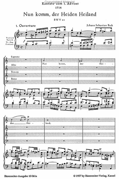 Nun komm, der Heiden Heiland, BWV 61
