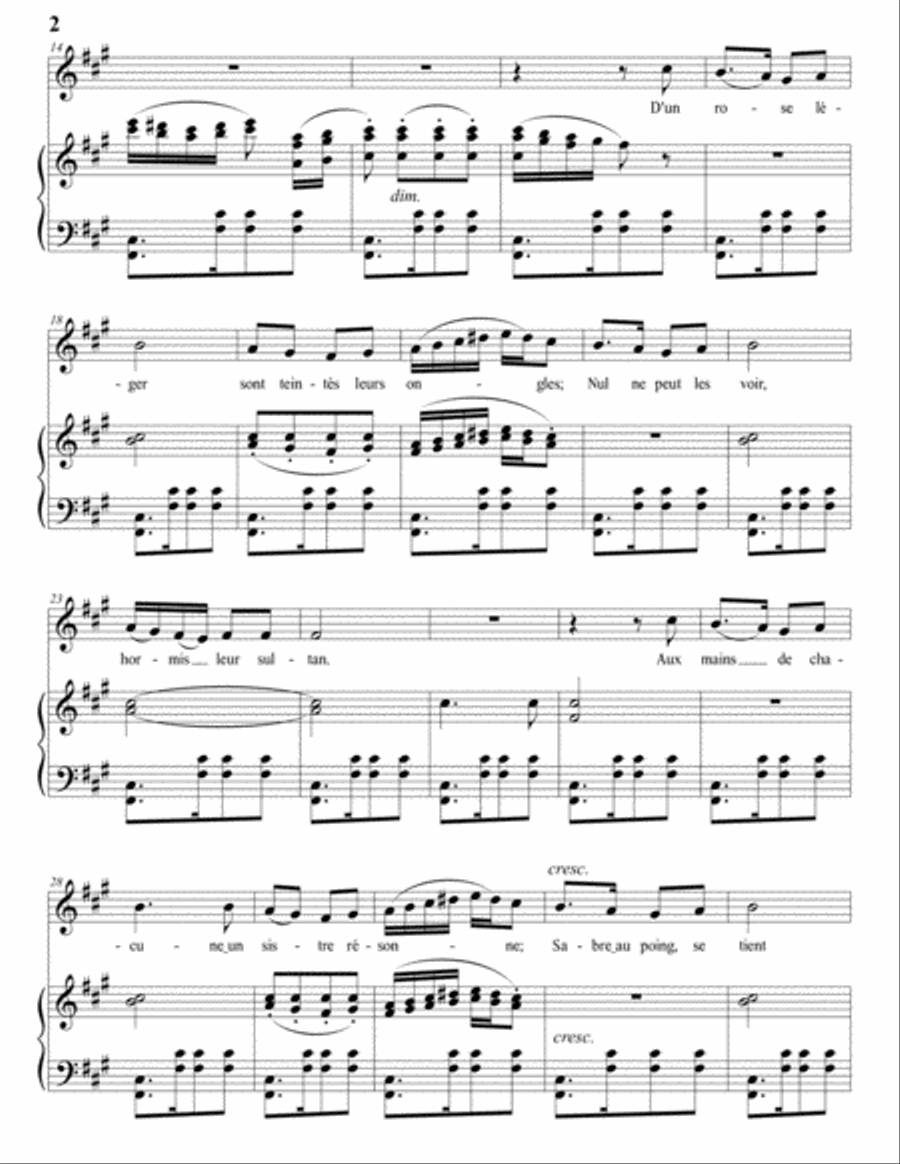SAINT-SAËNS: La brise, Op. 26 no. 1 (transposed to F-sharp minor) Voice scores gallery preview page 3