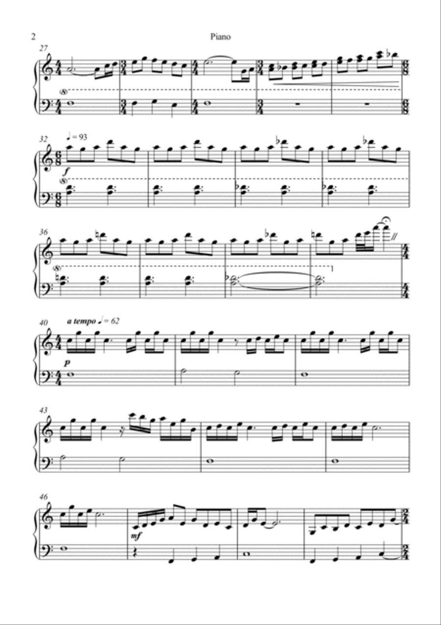 Mitsuha (kimi No Na Wa) Piano Solo scores gallery preview page 2