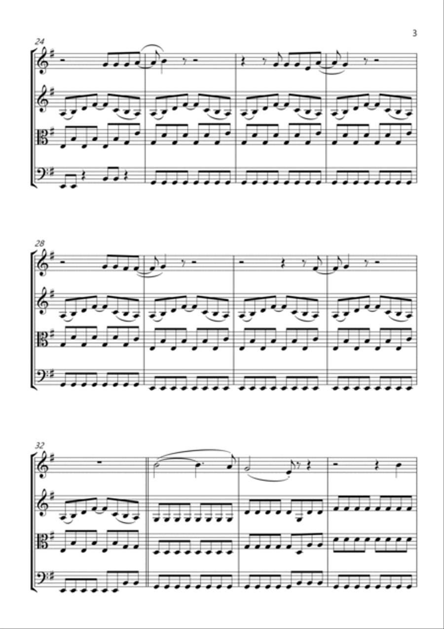 Sex On Fire String Quartet scores gallery preview page 3