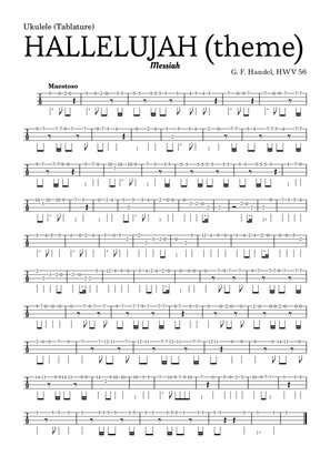 Book cover for Aleluia (HALLELUJAH), of the Messiah - for Ukulele (Tablature) and accompaniment