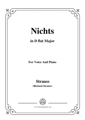 Book cover for Richard Strauss-Nichts in D flat Major,for Voice and Piano