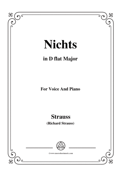 Richard Strauss-Nichts in D flat Major,for Voice and Piano image number null
