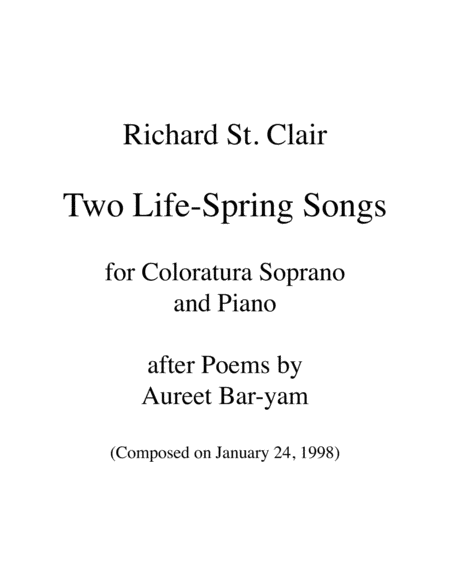 Two Life-Spring Songs for Coloratura Soprano and Piano image number null