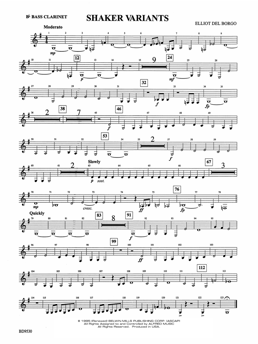 Shaker Variants: B-flat Bass Clarinet