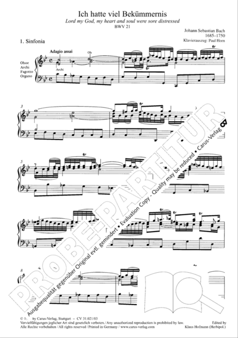 Lord my God, my heart and soul were sore distressed (Ich hatte viel Bekummernis) STB scores gallery preview page 5