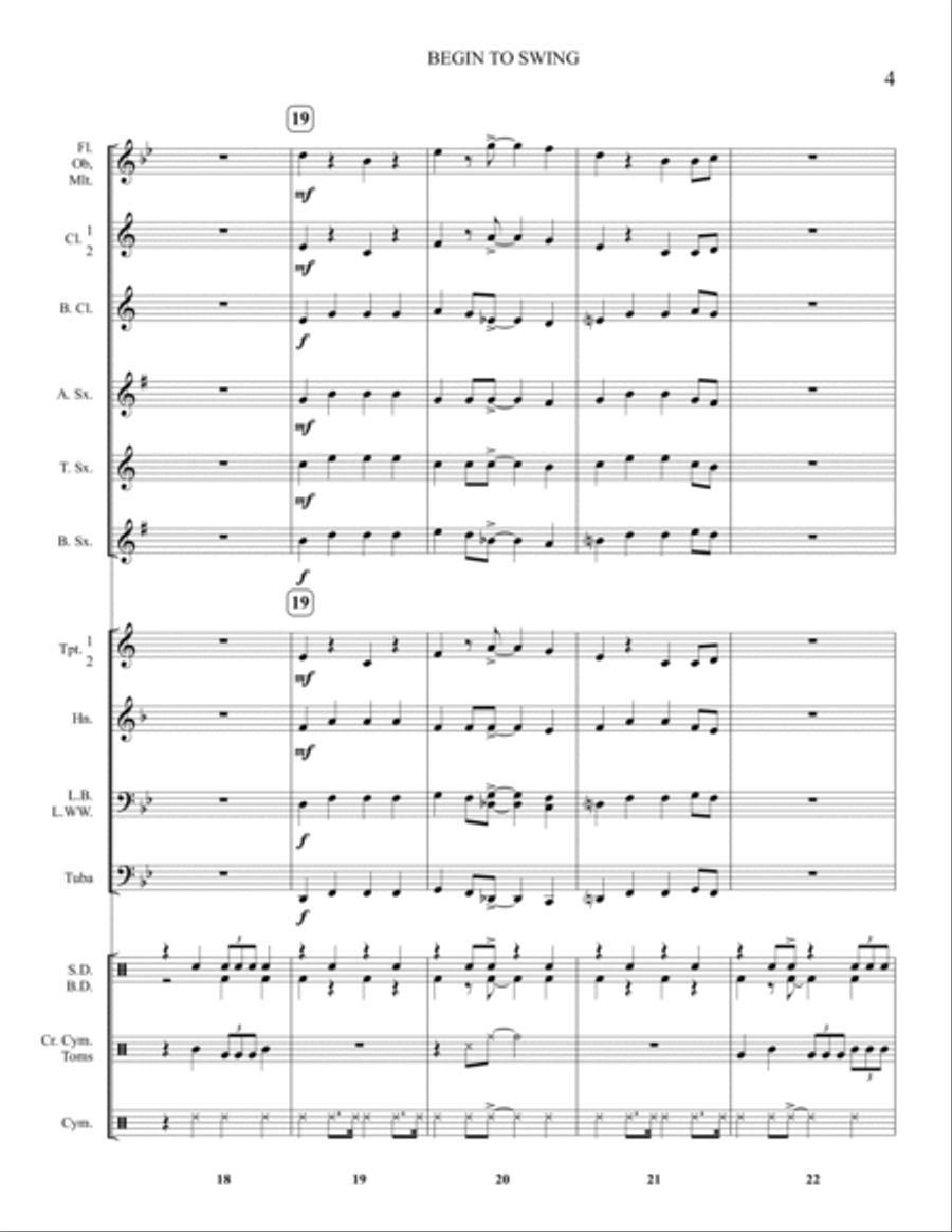 Begin To Swing Concert Band scores gallery preview page 5