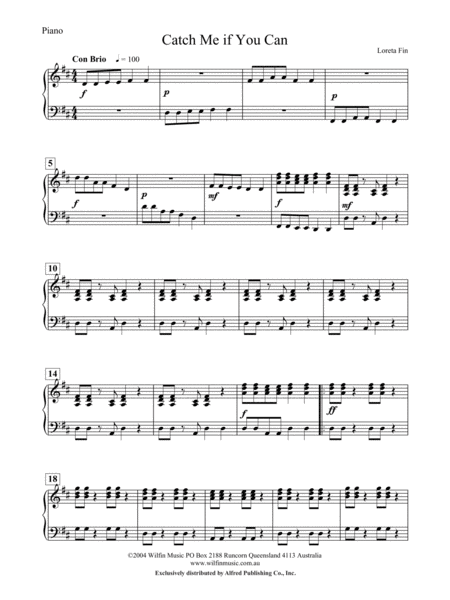 Catch Me If You Can: Piano Accompaniment