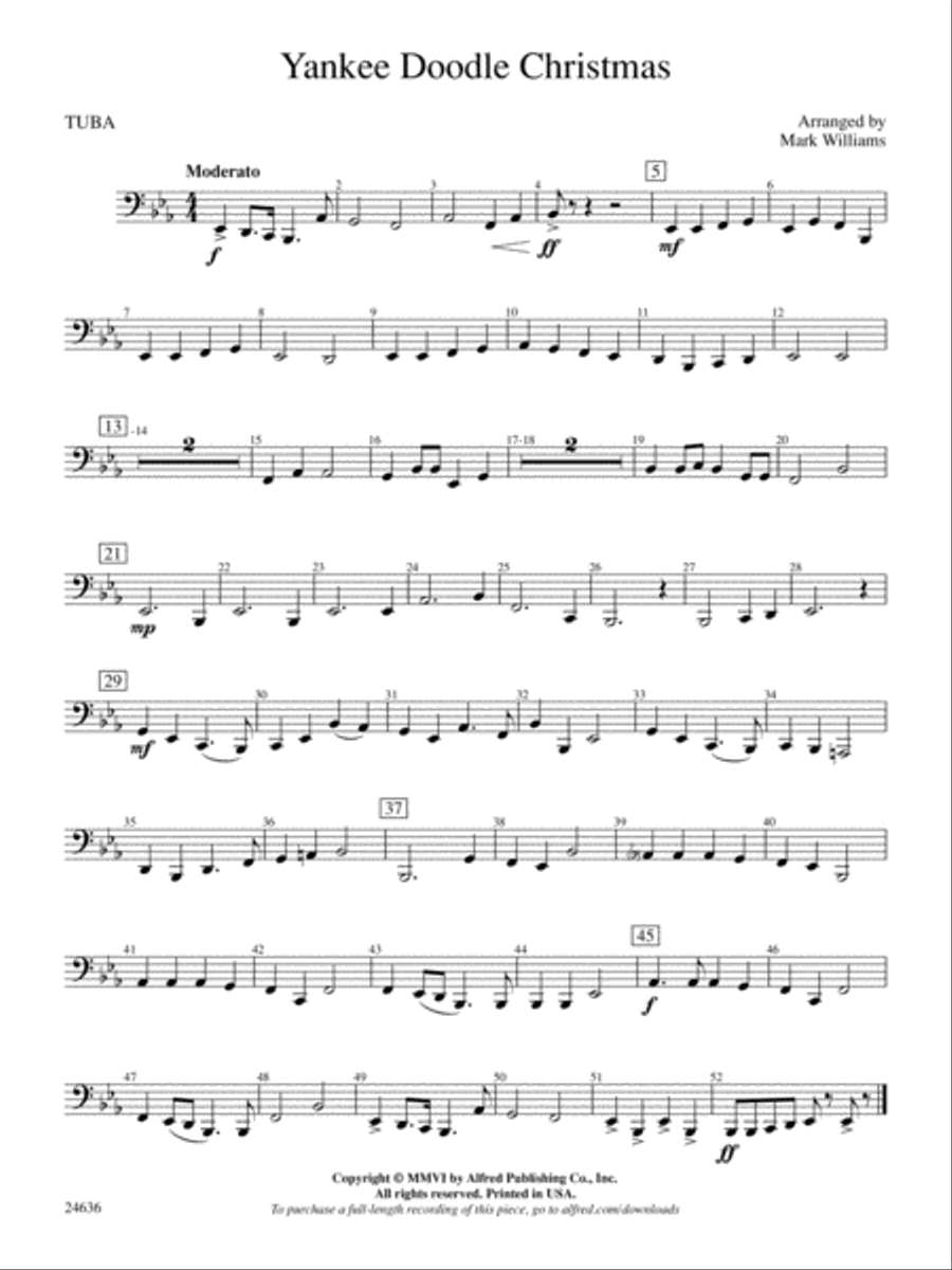 Yankee Doodle Christmas: Tuba Concert Band scores gallery preview page 1