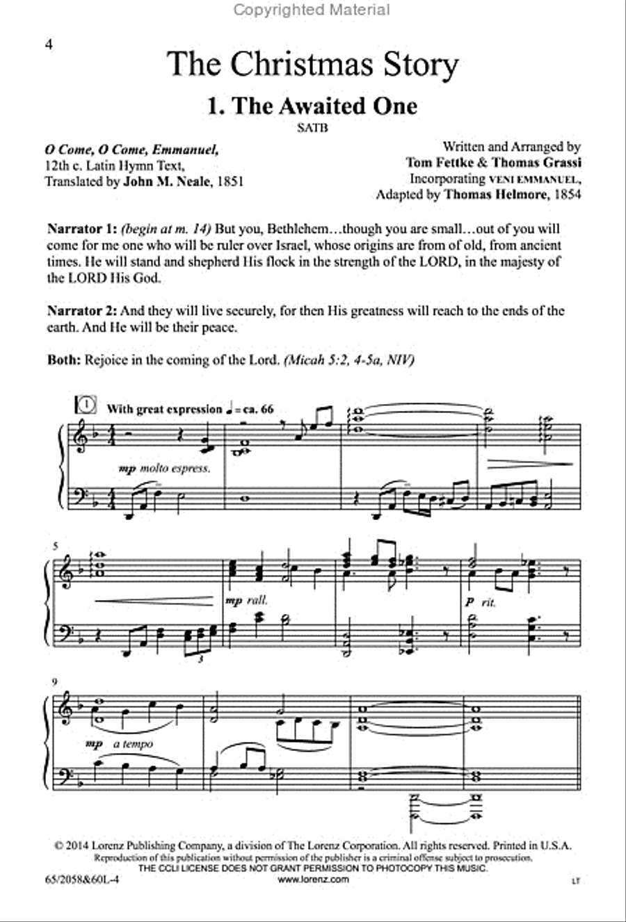 The Christmas Story - SATB Score with Performance CD 4-Part scores gallery preview page 2