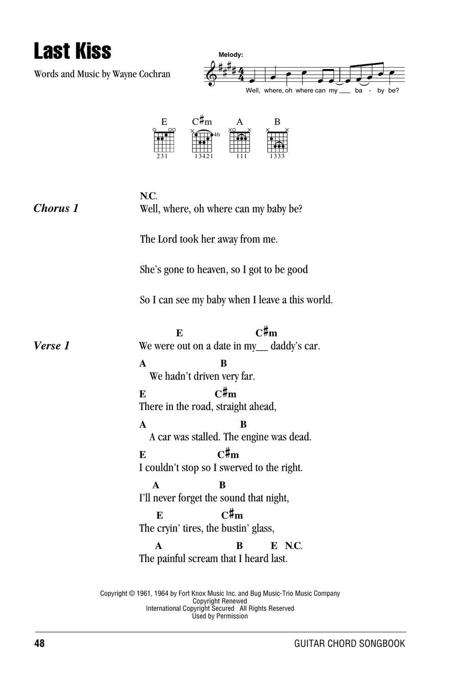 Last Kiss Acoustic Guitar scores gallery preview page 1