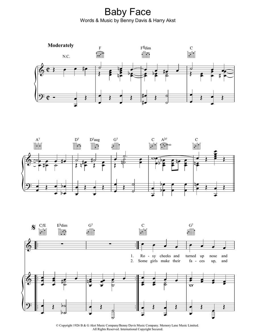 Baby Face Baby Face Acoustic Guitar scores gallery preview page 1