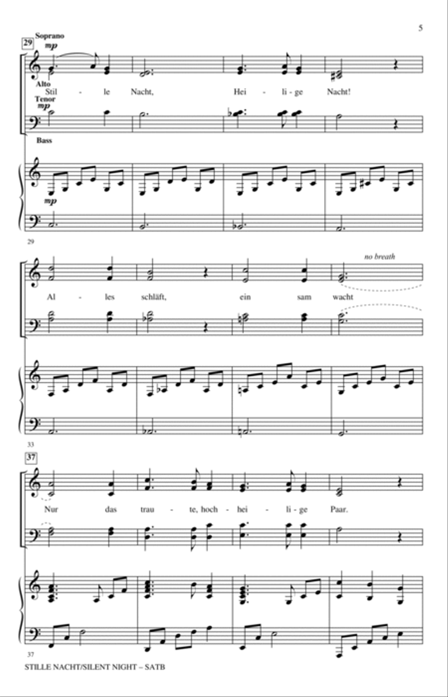 Stille Nacht/Silent Night (With American Sign Language) 4-Part scores gallery preview page 3