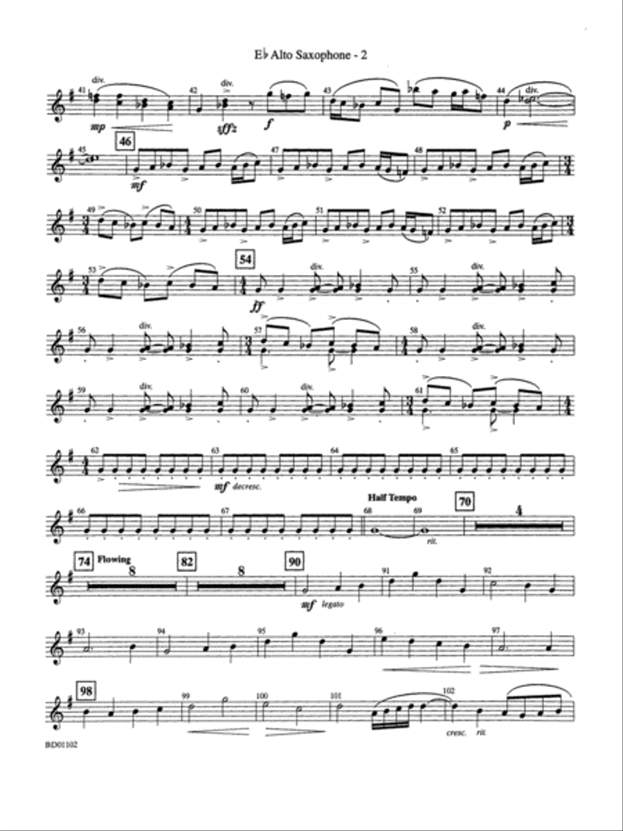 Into the Storm: E-flat Alto Saxophone Concert Band scores gallery preview page 2