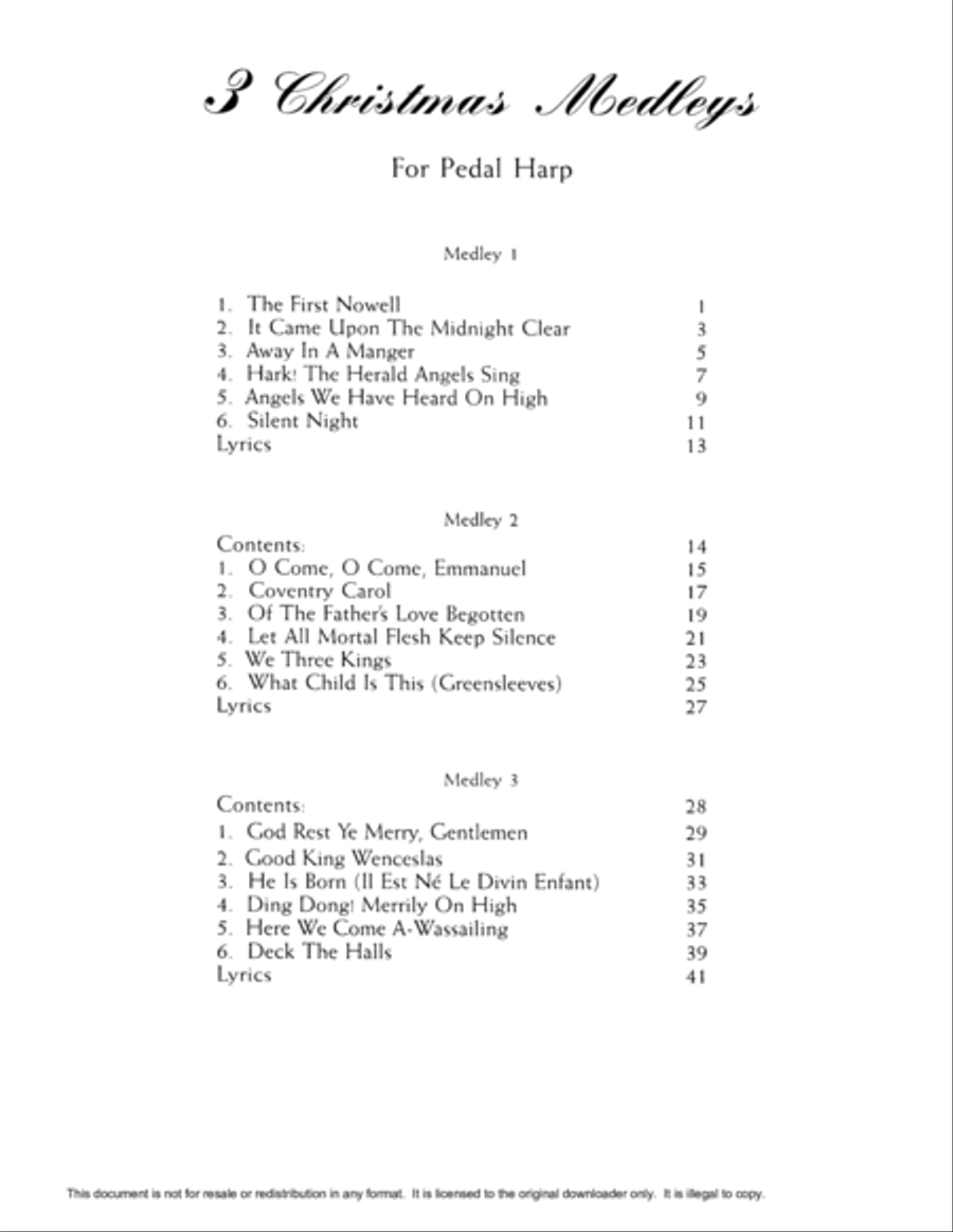 Three Christmas Medleys for Pedal Harp Three Christmas Medleys for Pedal Harp Pedal Harp scores gallery preview page 4