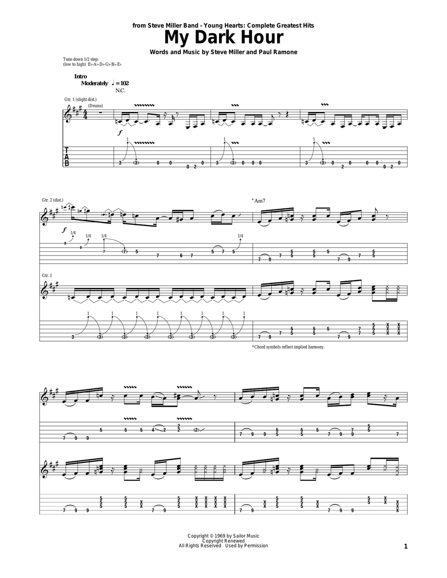 My Dark Hour My Dark Hour Acoustic Guitar scores gallery preview page 1