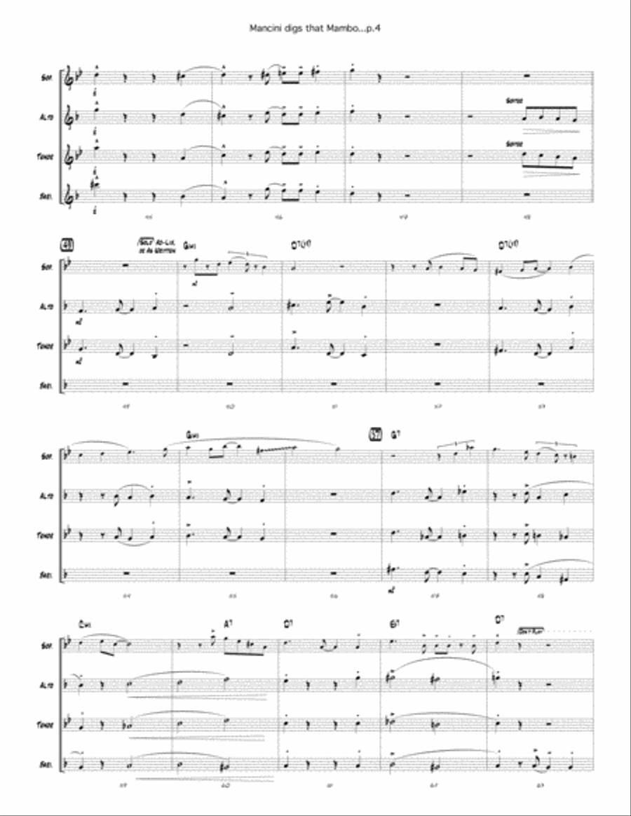 Mancini digs that mambo Woodwind Quartet scores gallery preview page 6